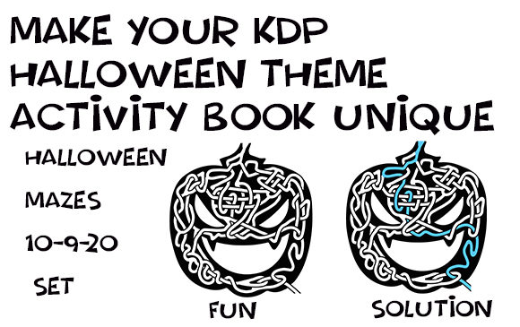 10 Hand Drawn Halloween Mazes JPG PNG