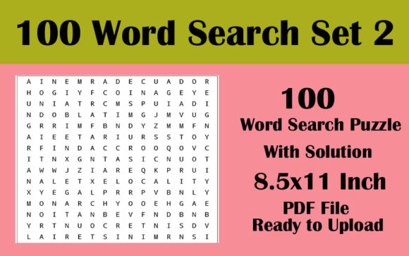100 Word Search Puzzle 8.5x11 Vol 2 KDP Interior