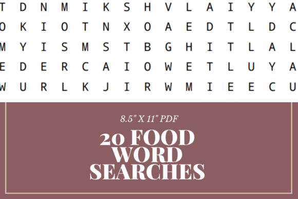 20 Food Word Searches KDP Interior: A Ready-to-Upload Solution for Culinary Puzzle Books