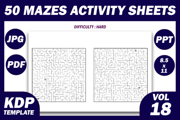 50 Maze Puzzles KDP Interior Volume 18: Strategic Asset for Low-Content Publishing