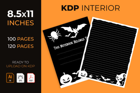Accelerate Your KDP Business with a Pre-Formatted Halloween Lined Journal in Black