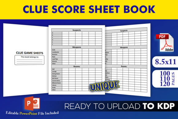 Clue Score Sheet Book KDP Interior: Streamlining Low-Content Publishing Workflows
