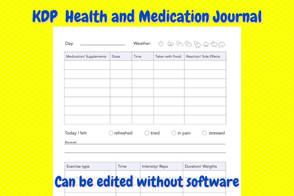 Health and Medication Journal for KDP: A Creator’s Guide