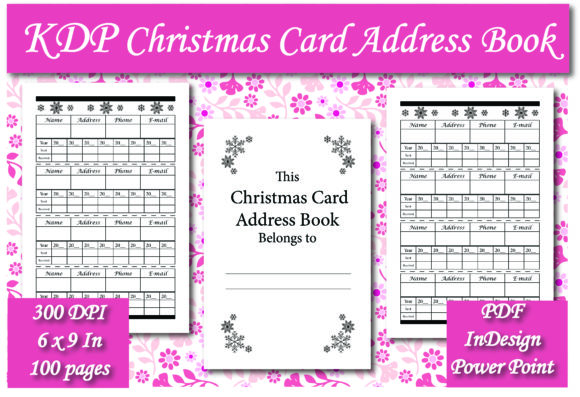 KDP Christmas Card Address Book Interior: Streamlining Holiday Publishing with Editable Templates