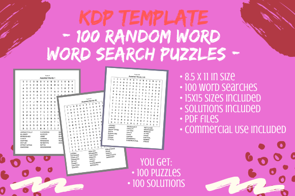 Maximizing KDP Interiors with 100 Random Word Search 15x15 Puzzles