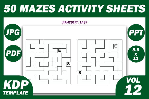 Streamlining KDP Production with 50 Maze Puzzles KDP Interior Volume 12