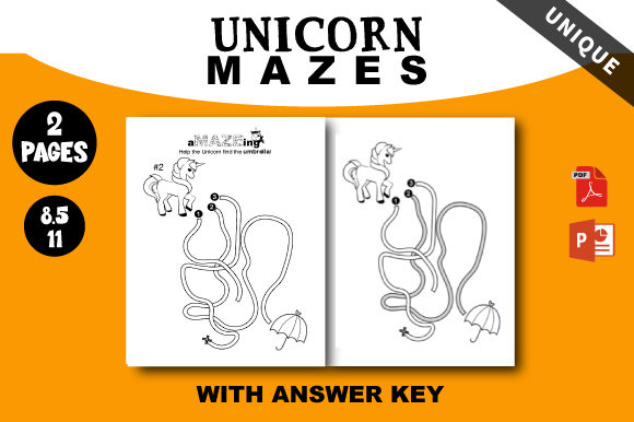 Unicorn Maze Design Assets for Kids